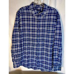 Vintage Club Room Men's Blue Plaid Flannel Shirt Size M